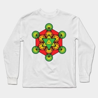 Metatron's Cube Merkaba Long Sleeve T-Shirt